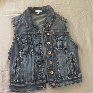 Express Denim Cropped Vest